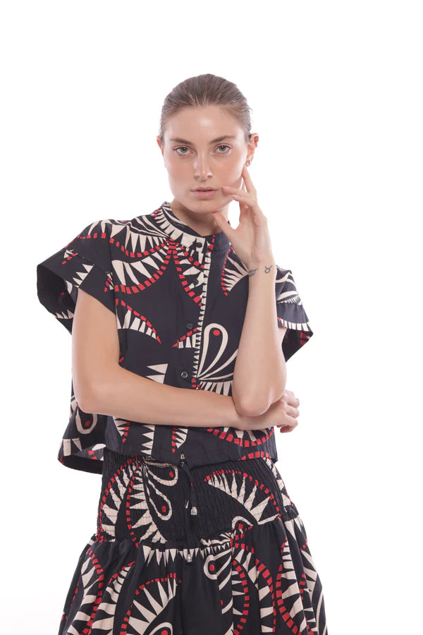 CAMICIA CROPPED FANTASIA PALMS