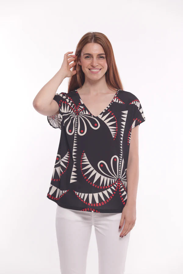 BLUSA SCOLLO A V FANTASIA