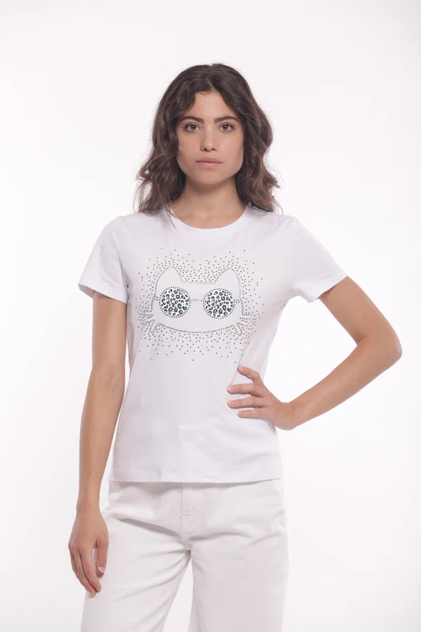 T-SHIRT GATTO OCCHIALE