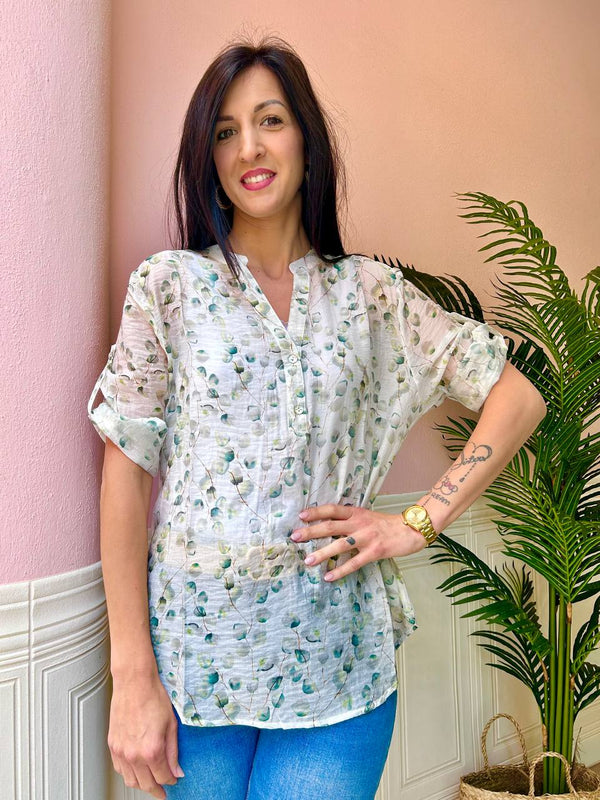 Camicia blooming foglioline